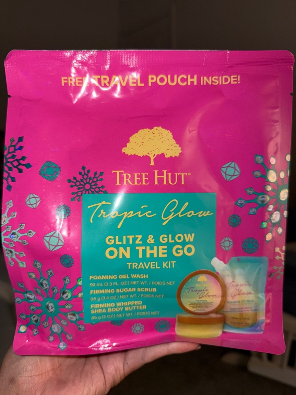 Tree Hut Glitz & Glow On the Go Travel Kit, Tropic Glow Body Care Gift Set